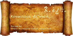 Kovacsics Évald névjegykártya